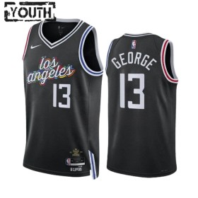 Los Angeles Clippers Paul George 13 Nike 2022-23 City Edition Musta Lasten Pelipaidat Swingman